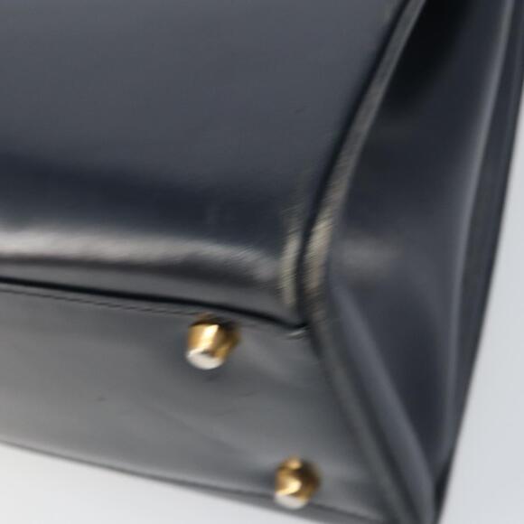 GUCCI Hand Bag Leather Navy Gold Auth 156872 - Picture 15 of 16